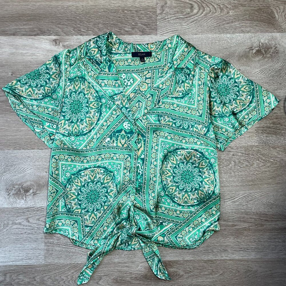 Eclair Green Blouse Size S